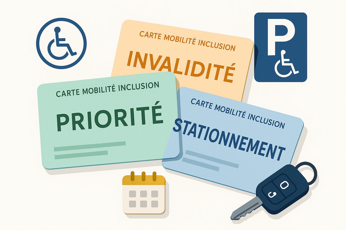 Carte Mobilité Inclusion CMI 3 mentions Invalidité Priorité Stationnement