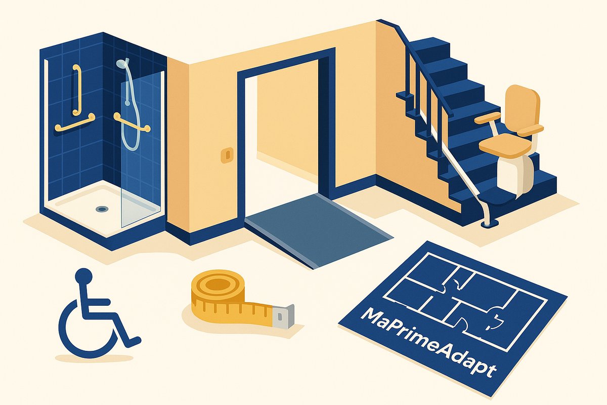 MaPrimeAdapt 2026 fauteuil roulant - salle de bain adaptée et rampe d'accès